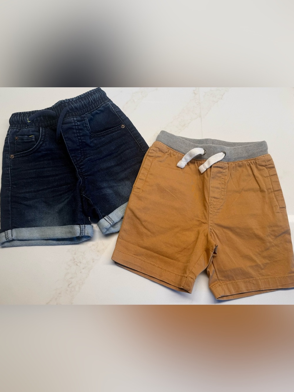 Cat & Jack Boys 3T Shorts Bundle | Denim & Khaki Pull-On Shorts